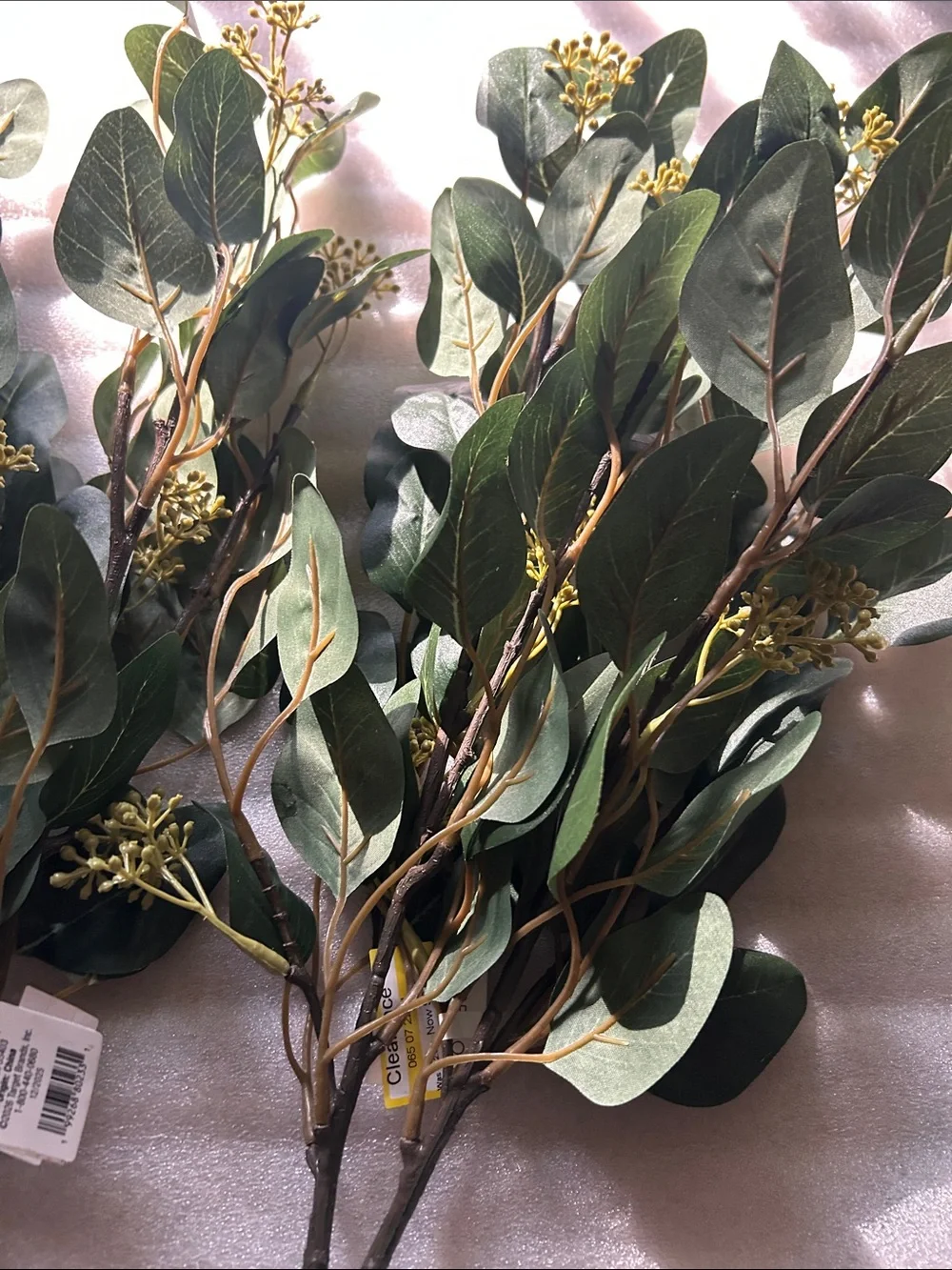 Set of Two Threshold Green Faux Willow Eucalyptus Spray with Buds , 27”